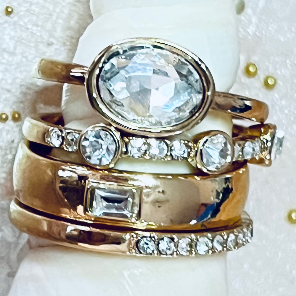 Rhinestone Stackable Ring Set - Picture 12 of 12